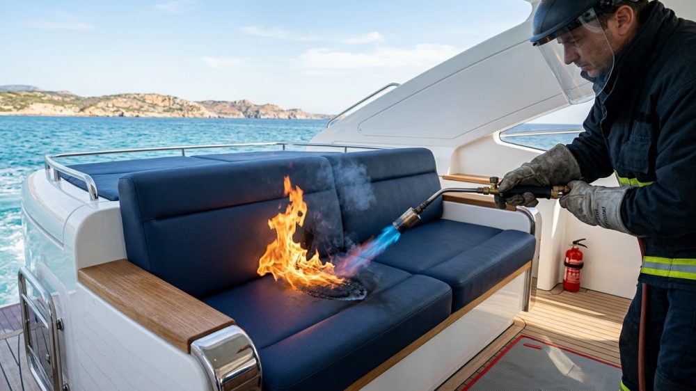 IMO certified fire resistant silicone leather